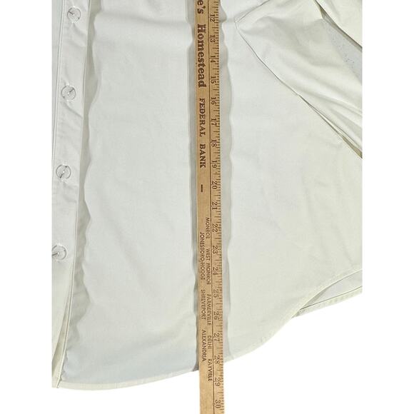 IC by Connie K Womens Cream Ivory Swing Style Jacket Size Medium Button Front - Picture 7 of 9